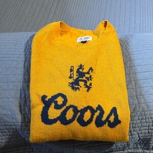 Brixton Mustard Yellow Crewneck Sweater with Navy Logo